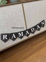 Ramazan Siyah Ahşap Yazı - Ramazan Dekorları